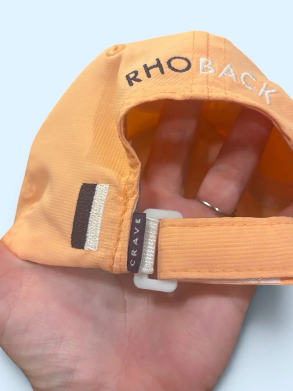 Rhoback The Poly Performance Hat Peach Adjustable Golf Running Cap
